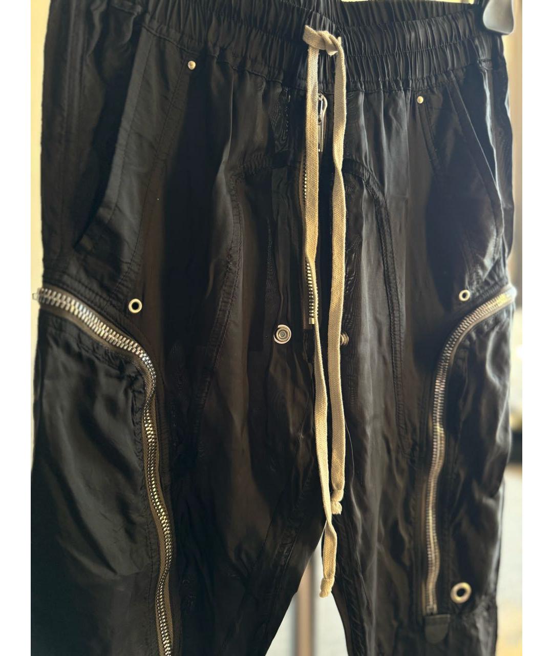 RICK OWENS Черные вискозные брюки узкие, фото 5