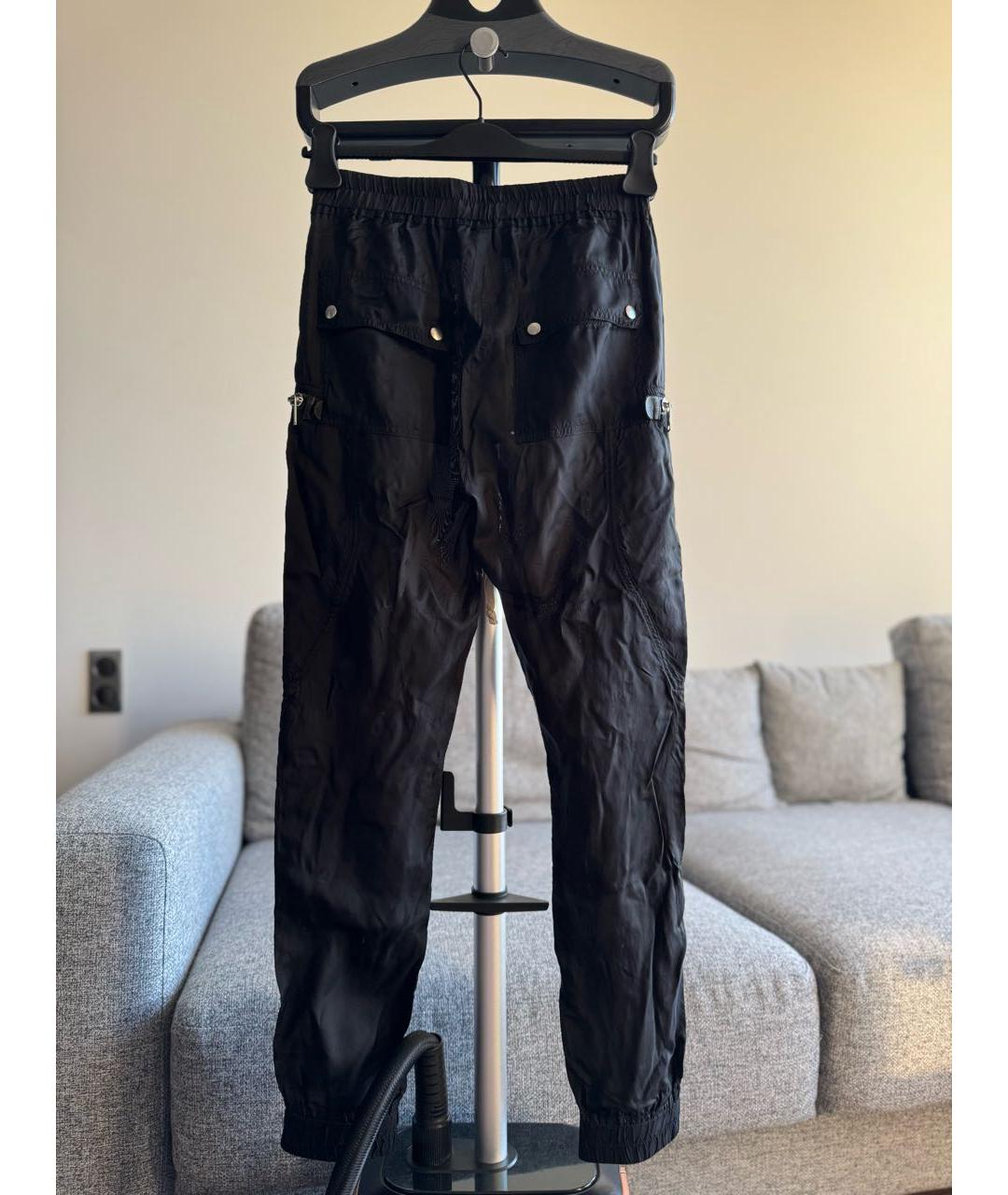 RICK OWENS Черные вискозные брюки узкие, фото 3