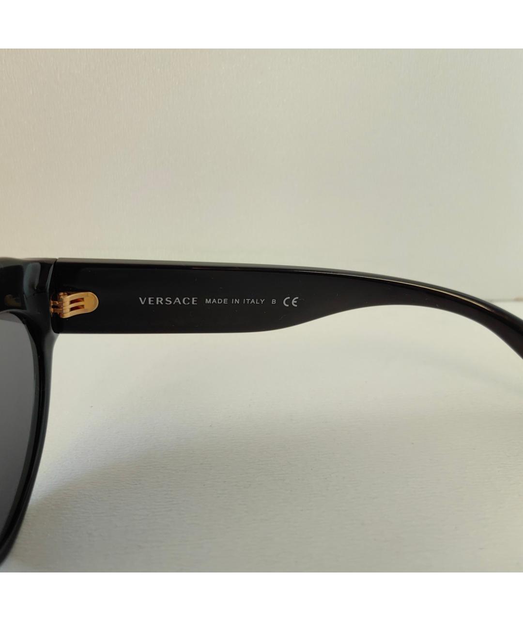VERSACE Черные пластиковые солнцезащитные очки, фото 4