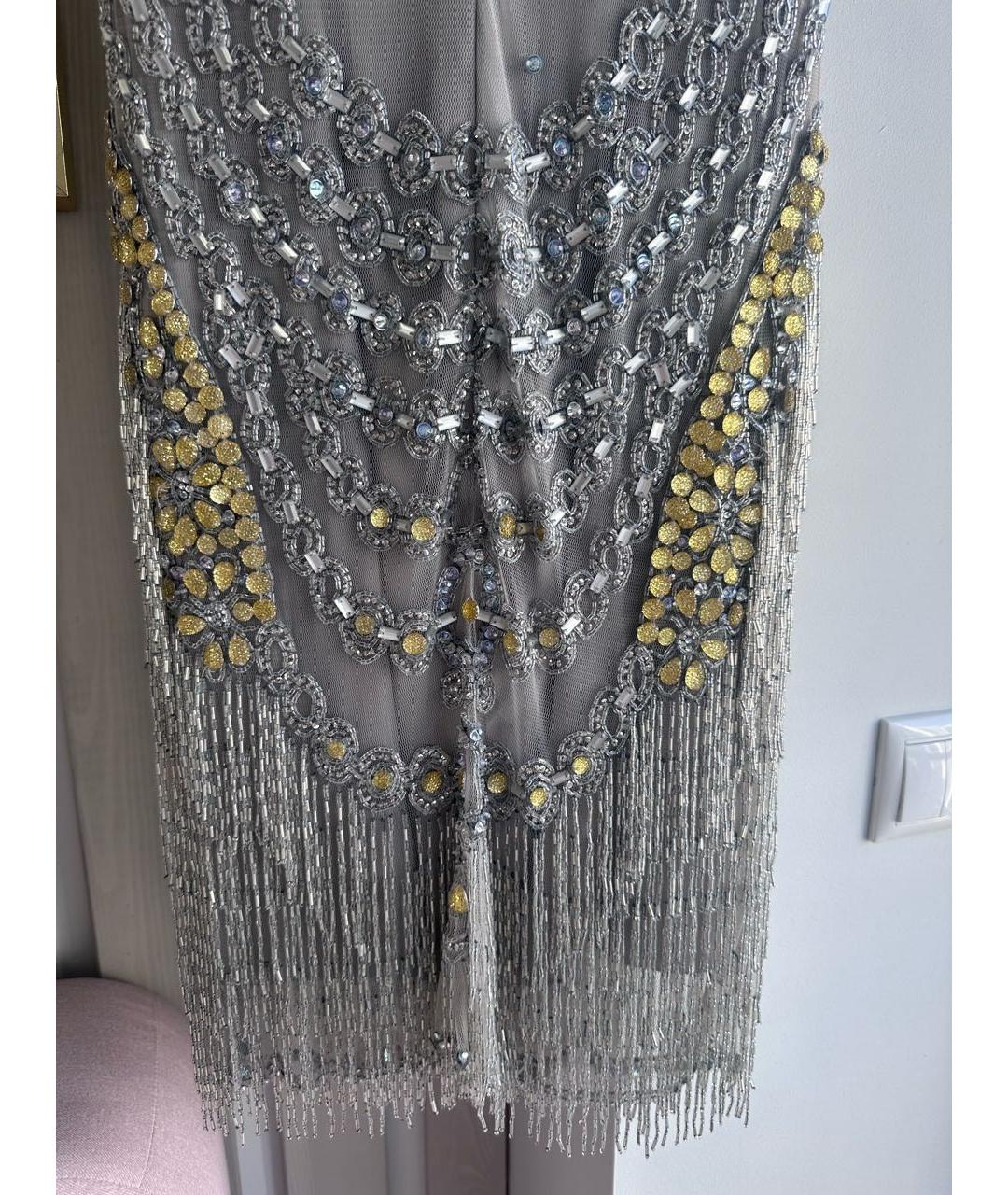 JENNY PACKHAM Серое шелковое вечернее платье, фото 4