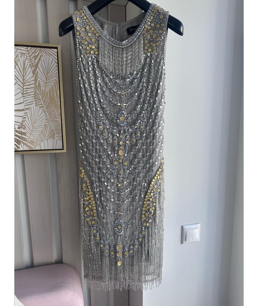 JENNY PACKHAM Серое шелковое вечернее платье, фото 9