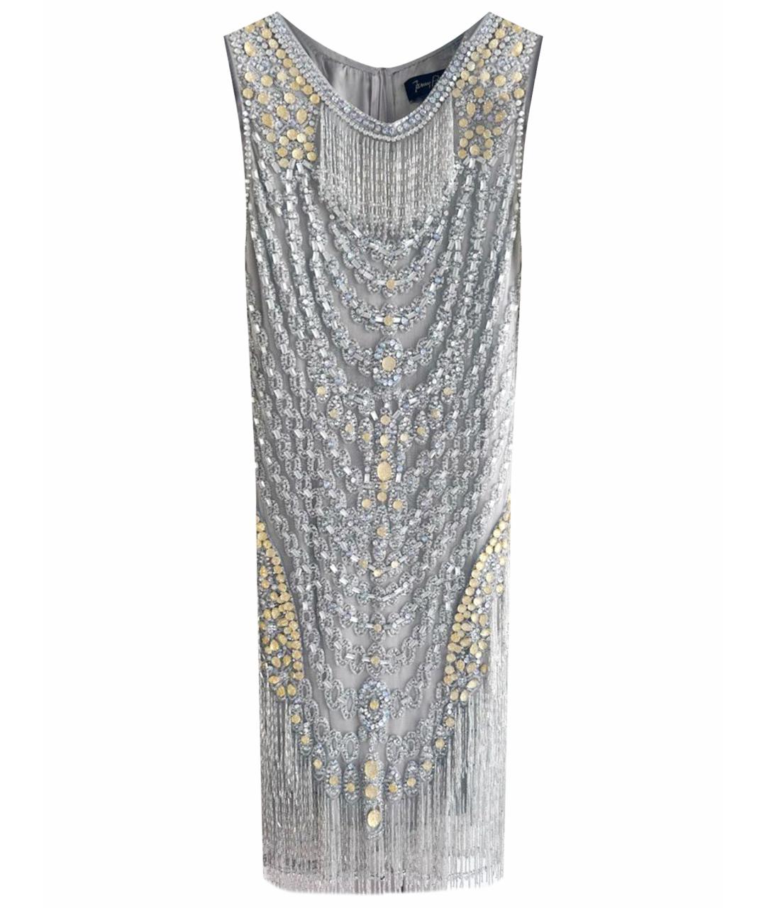JENNY PACKHAM Серое шелковое вечернее платье, фото 1