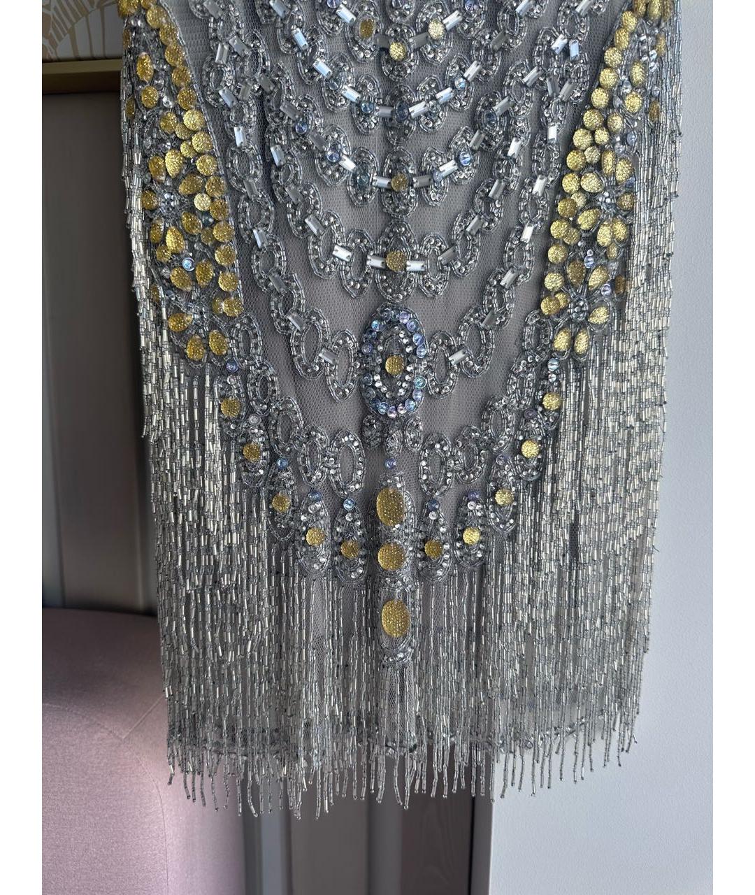 JENNY PACKHAM Серое шелковое вечернее платье, фото 7
