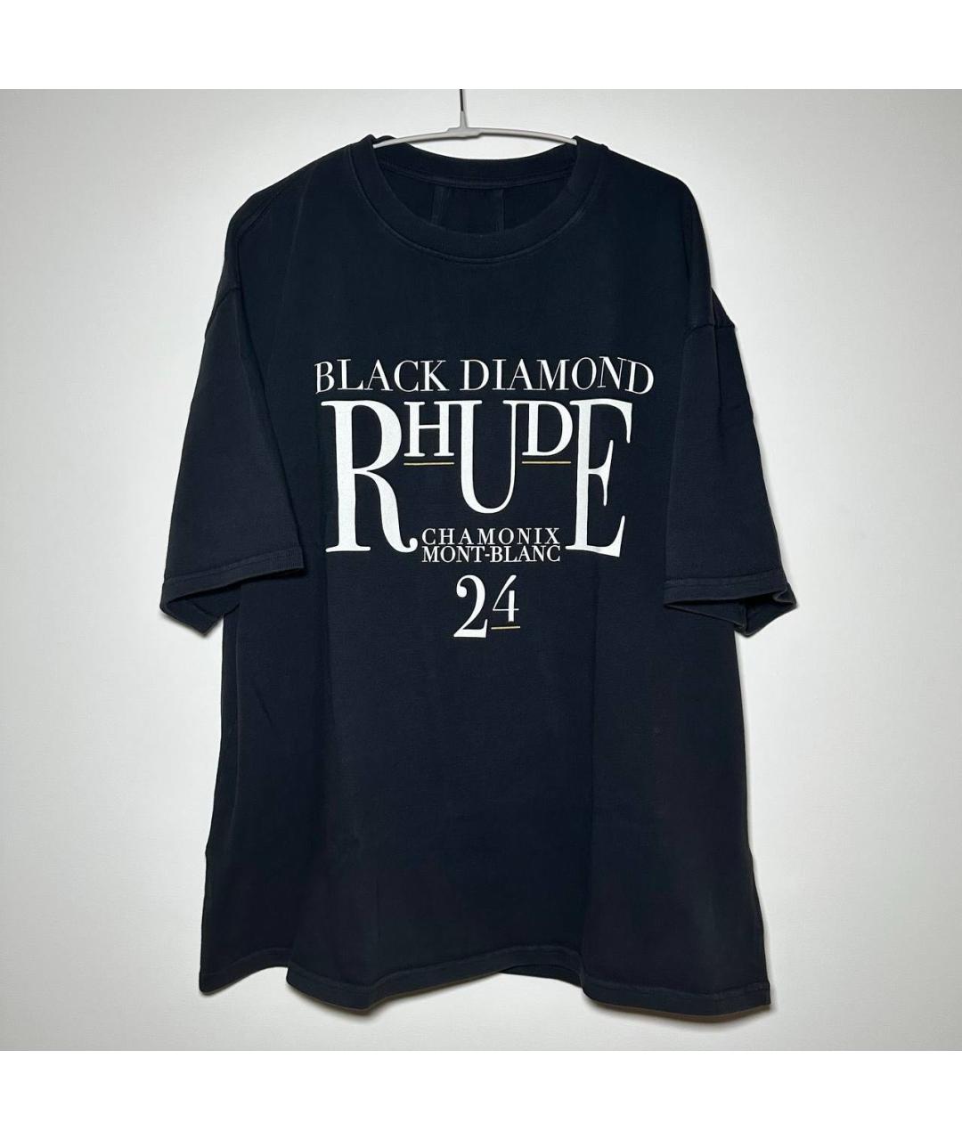 RHUDE Черная хлопковая футболка, фото 9