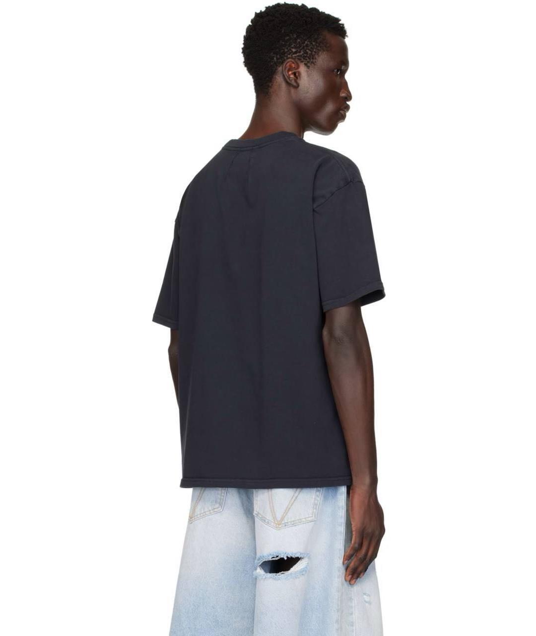 RHUDE Черная хлопковая футболка, фото 5