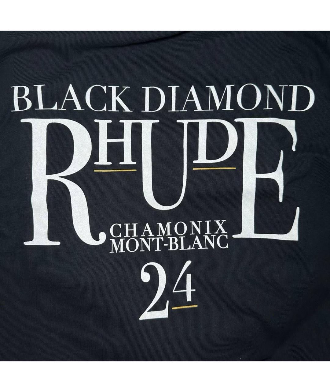 RHUDE Черная хлопковая футболка, фото 3