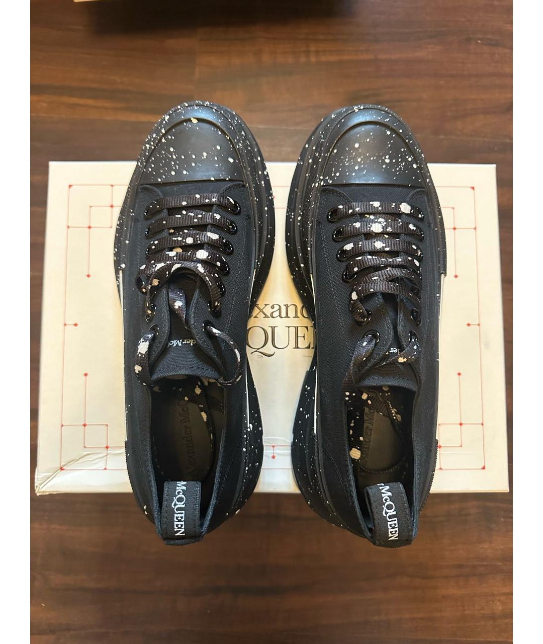 ALEXANDER MCQUEEN Черные текстильные низкие ботинки, фото 3