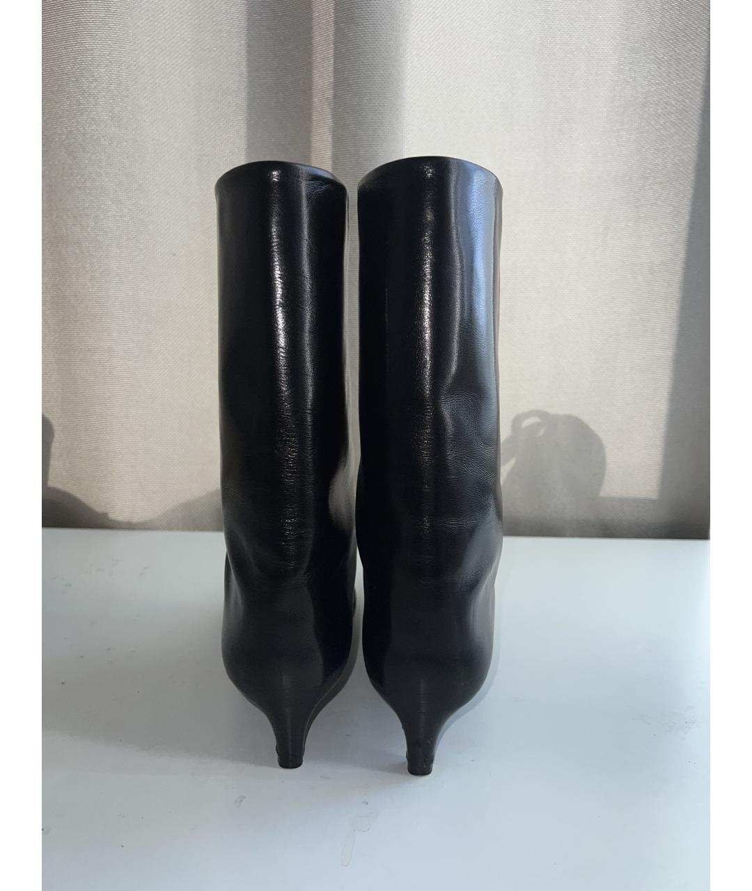 JIL SANDER Черные кожаные полусапоги, фото 4