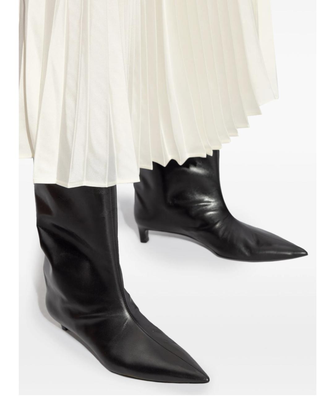 JIL SANDER Черные кожаные полусапоги, фото 2