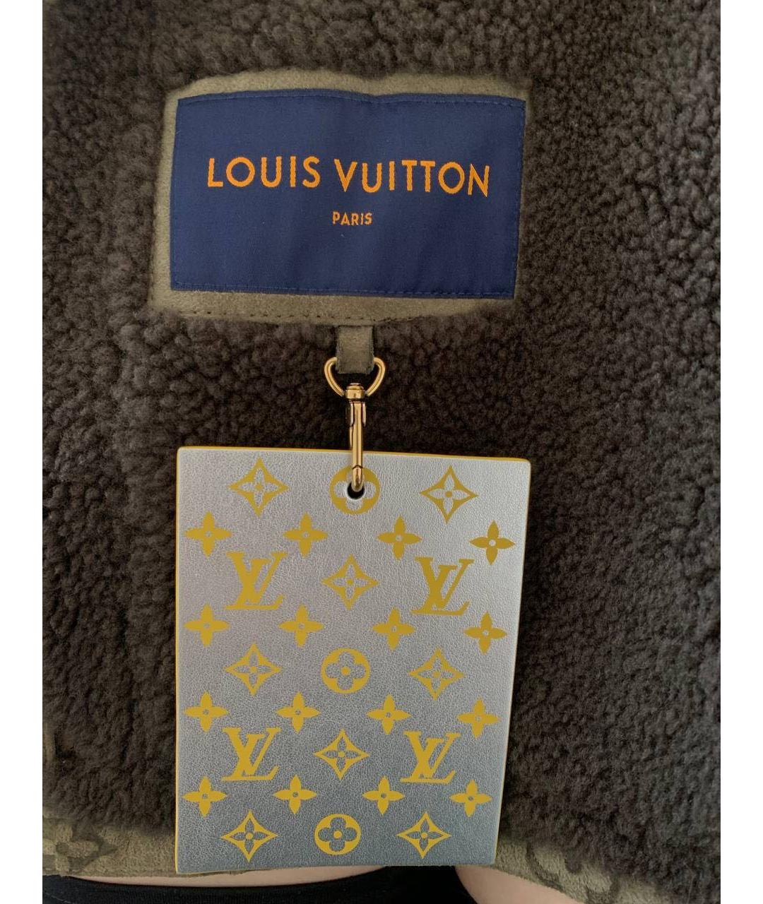 LOUIS VUITTON Хаки замшевая дубленка/шуба, фото 3