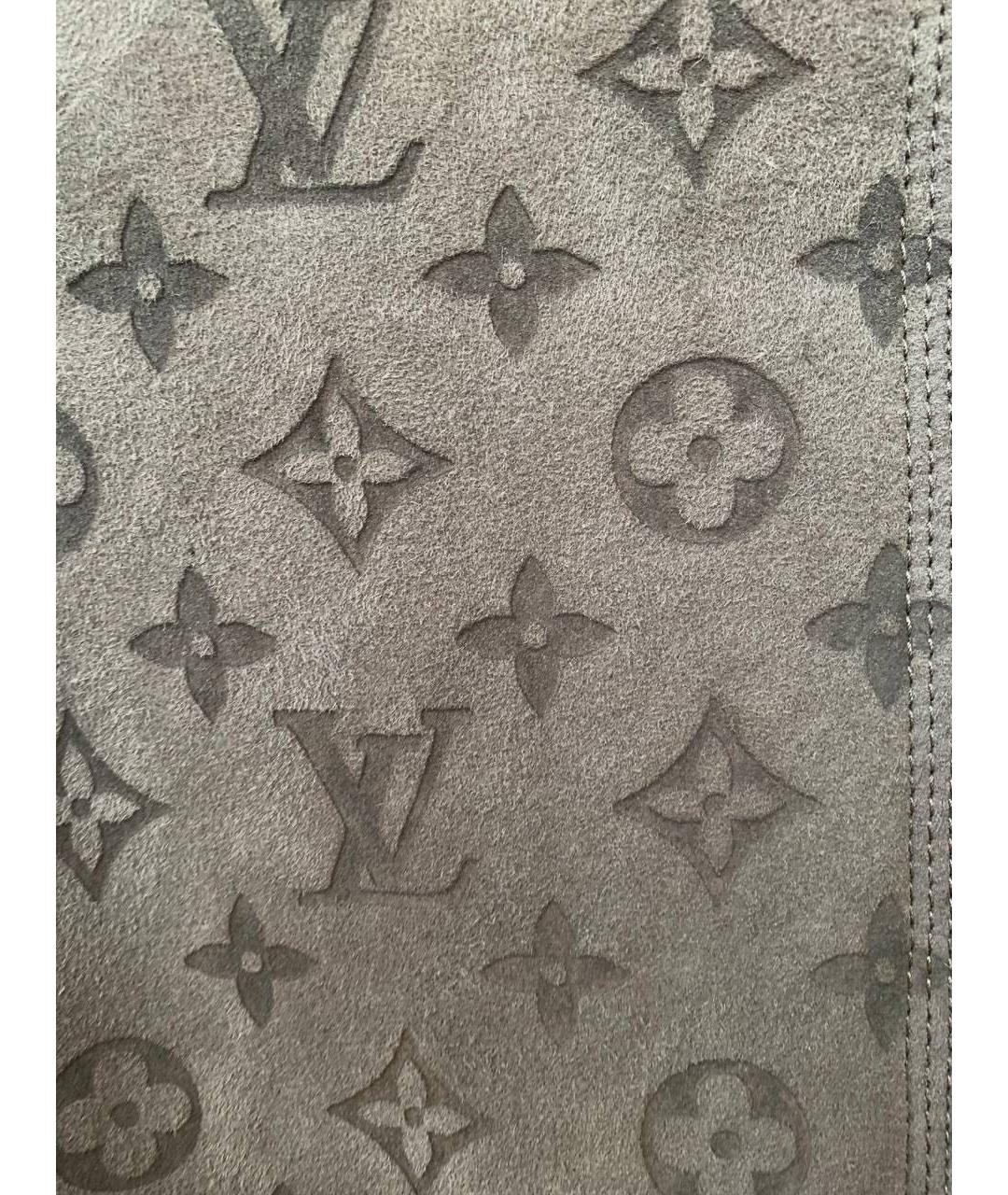 LOUIS VUITTON Хаки замшевая дубленка/шуба, фото 4