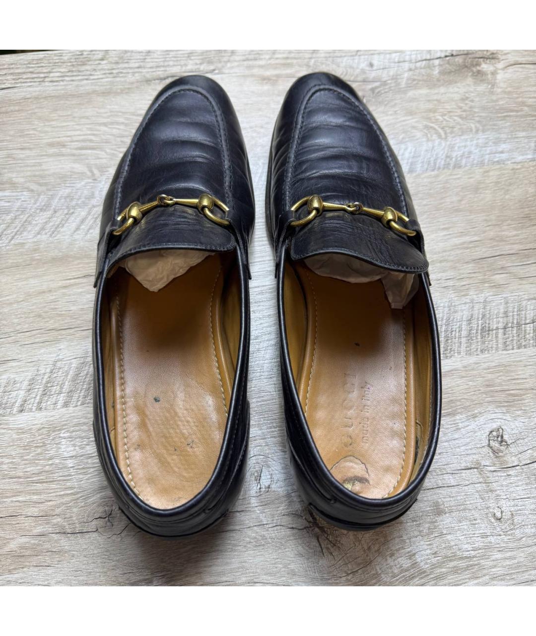 GUCCI Черные кожаные туфли, фото 5