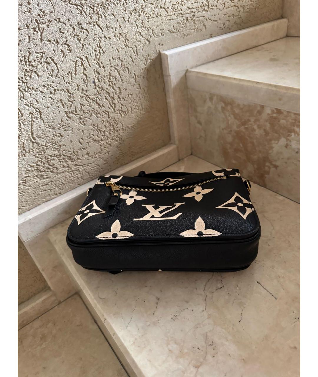 LOUIS VUITTON Черная кожаная сумка через плечо, фото 6