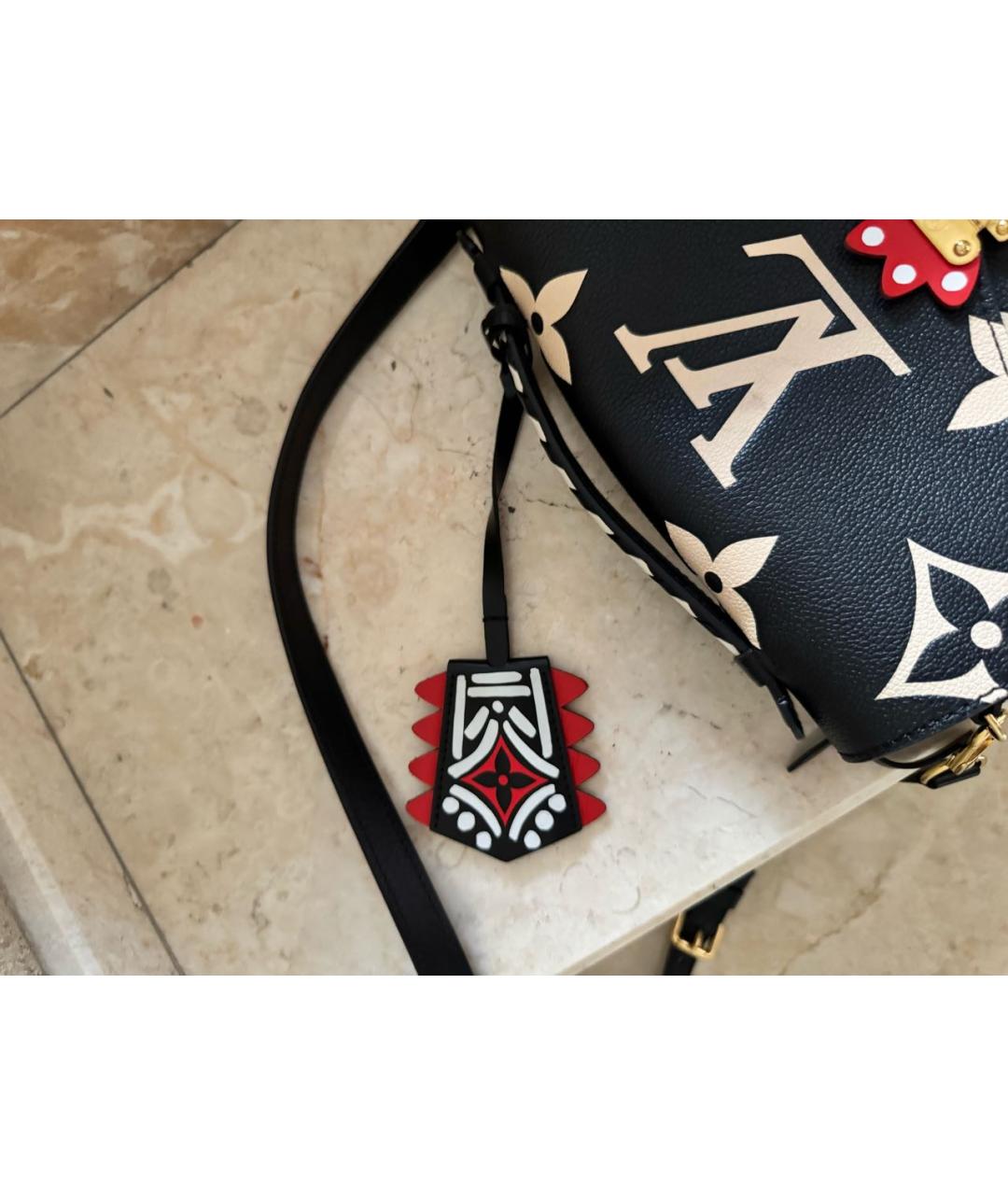 LOUIS VUITTON Черная кожаная сумка через плечо, фото 7