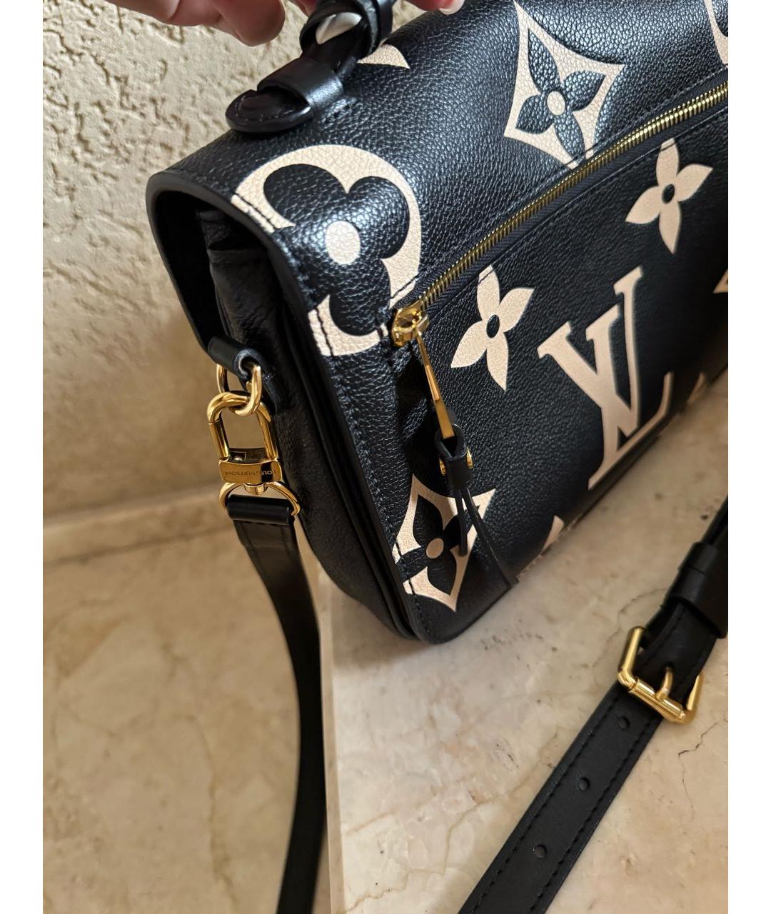 LOUIS VUITTON Черная кожаная сумка через плечо, фото 5