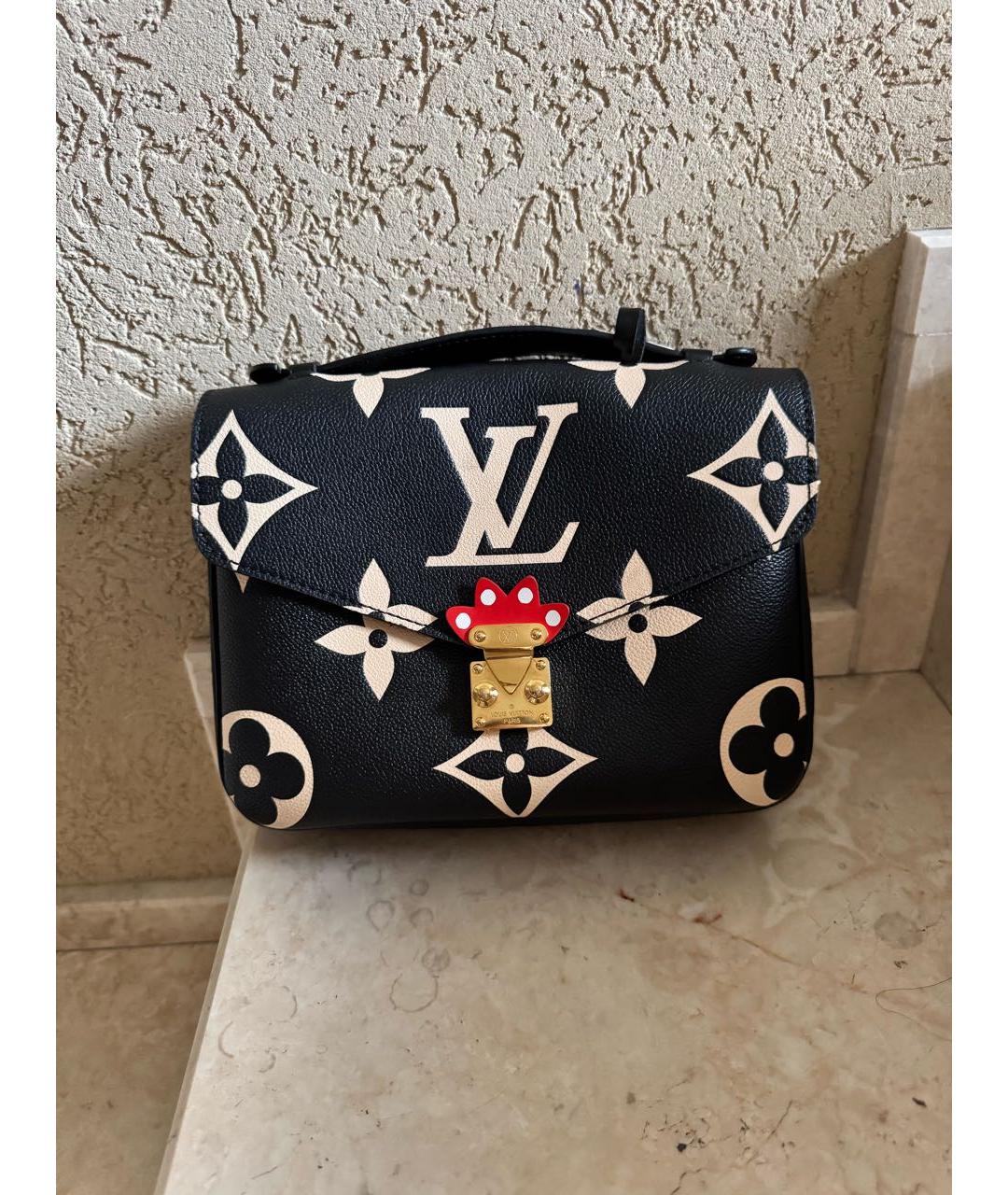 LOUIS VUITTON Черная кожаная сумка через плечо, фото 9