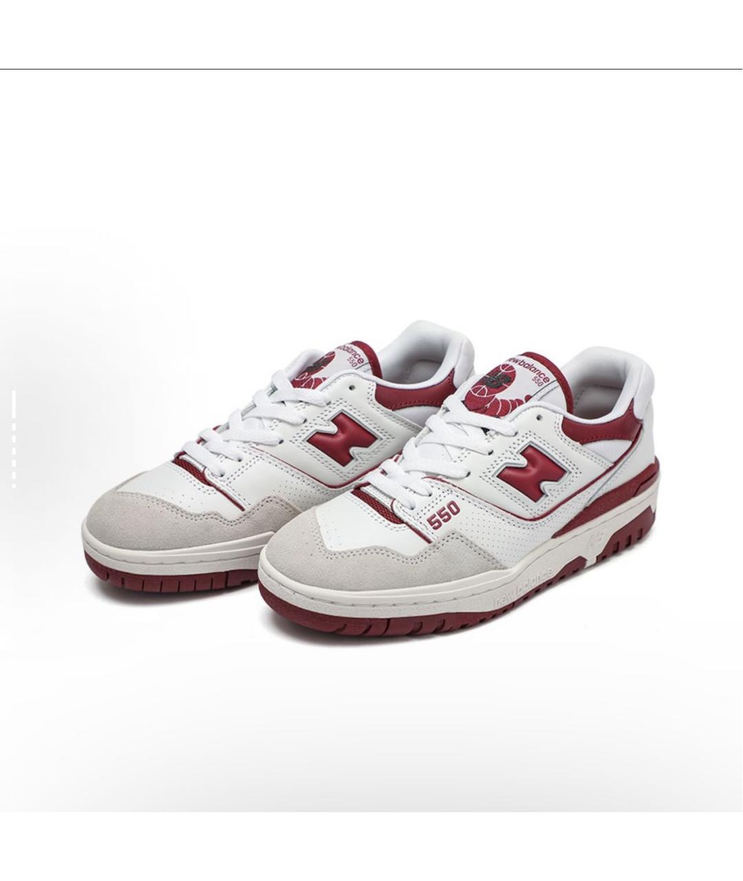 NEW BALANCE Бордовые кожаные кроссовки, фото 2