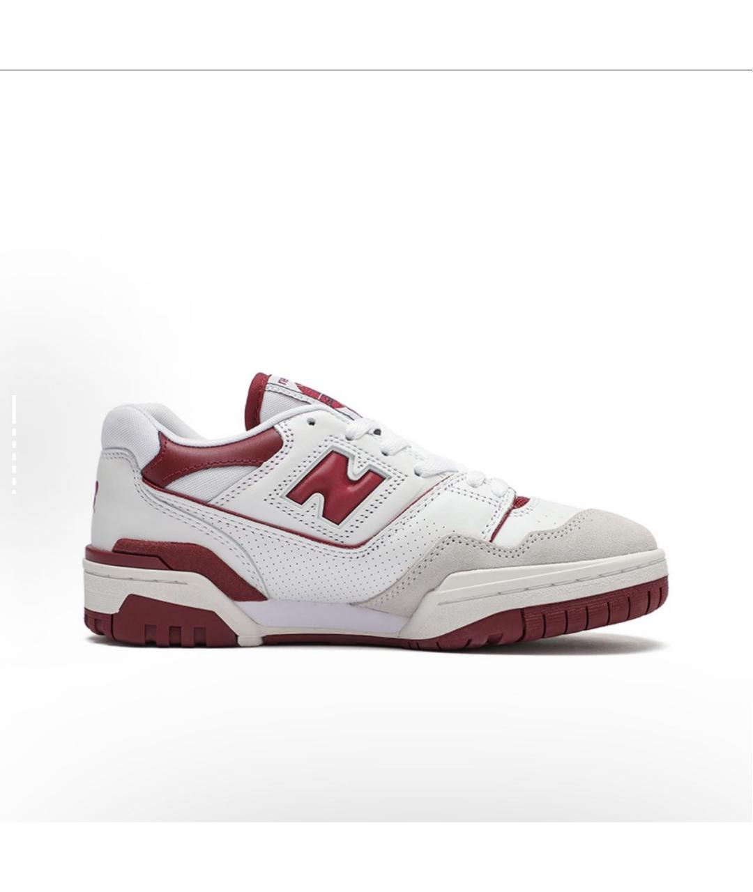 NEW BALANCE Бордовые кожаные кроссовки, фото 5