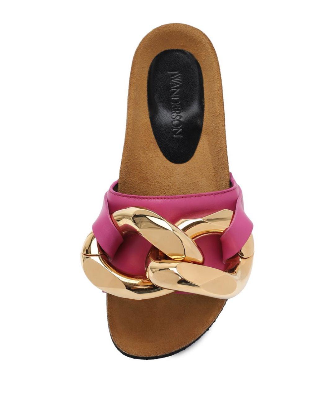 J.W.ANDERSON Розовые кожаные шлепанцы, фото 3