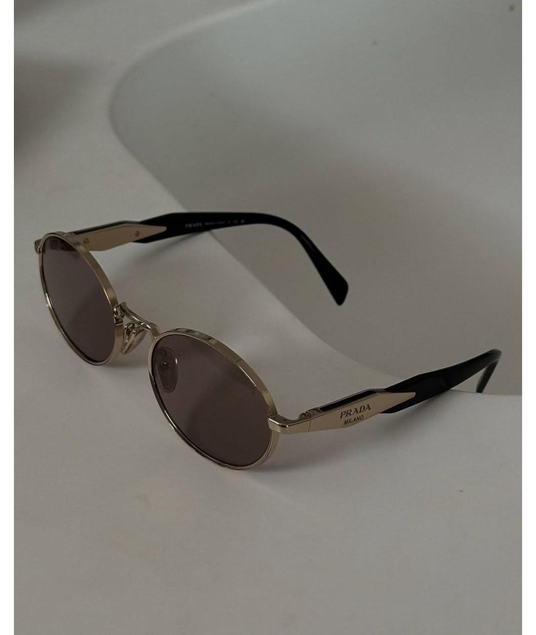 PRADA Розовые металлические солнцезащитные очки, фото 5