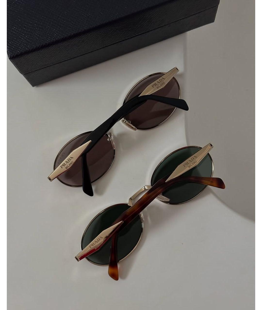 PRADA Розовые металлические солнцезащитные очки, фото 7