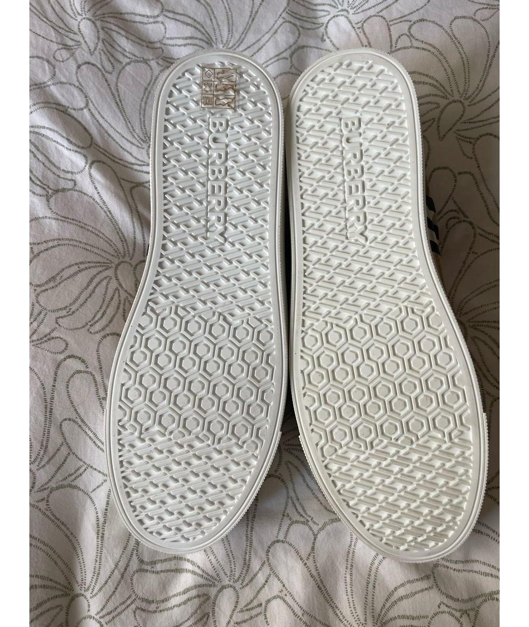 BURBERRY Бежевые кожаные кеды, фото 5