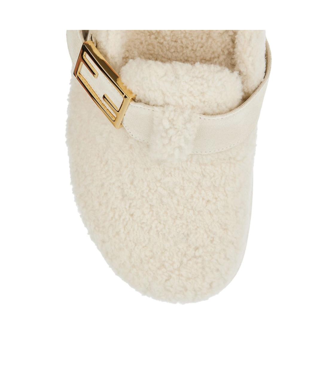 FENDI Белые сабо, фото 6