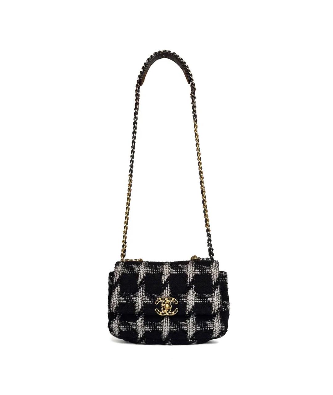 CHANEL Черная твидовая сумка через плечо, фото 4