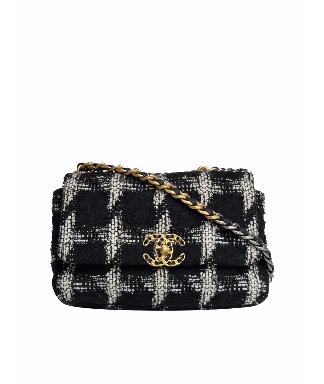 CHANEL Черная твидовая сумка через плечо, фото 1