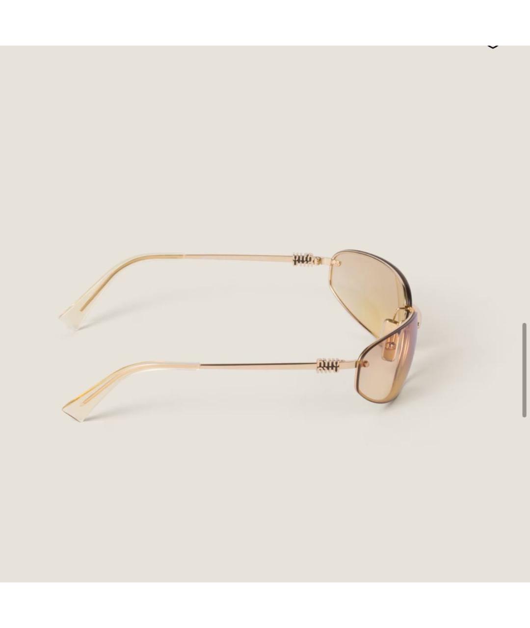 MIU MIU Коричневые металлические солнцезащитные очки, фото 3