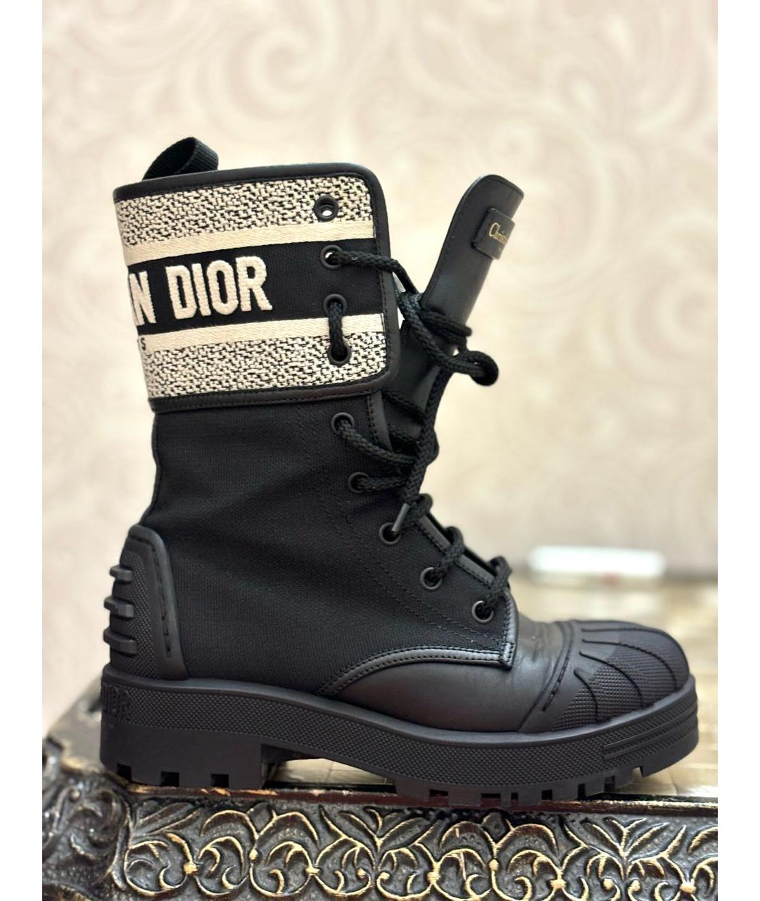 CHRISTIAN DIOR Черные кожаные ботинки, фото 7