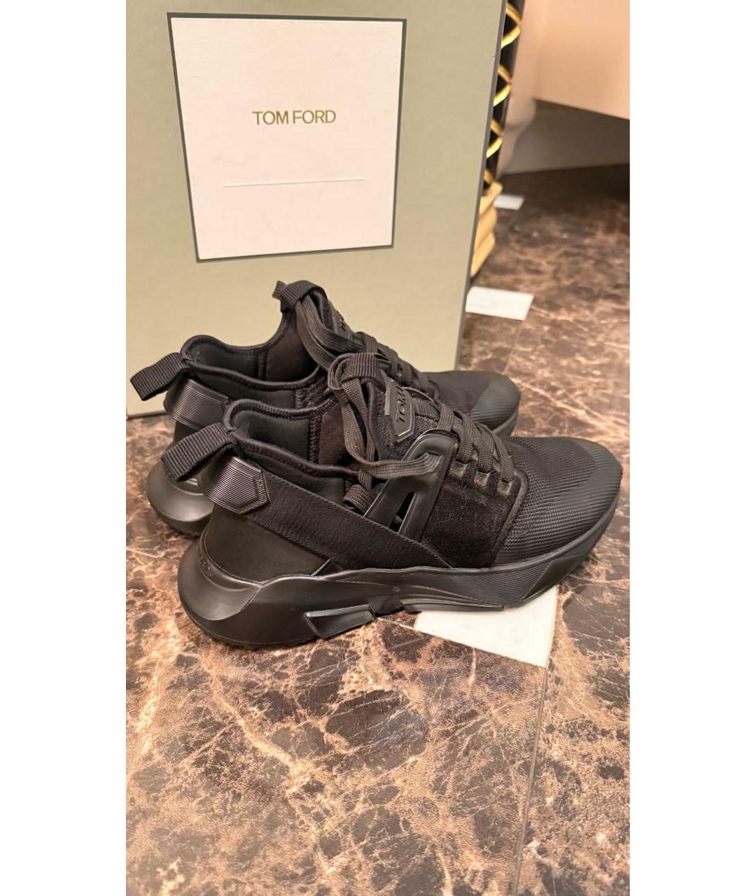 TOM FORD Черные текстильные кроссовки, фото 3