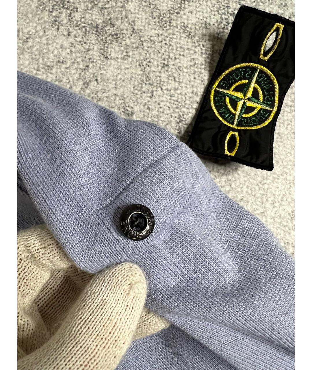 STONE ISLAND Голубой хлопковый джемпер / свитер, фото 5