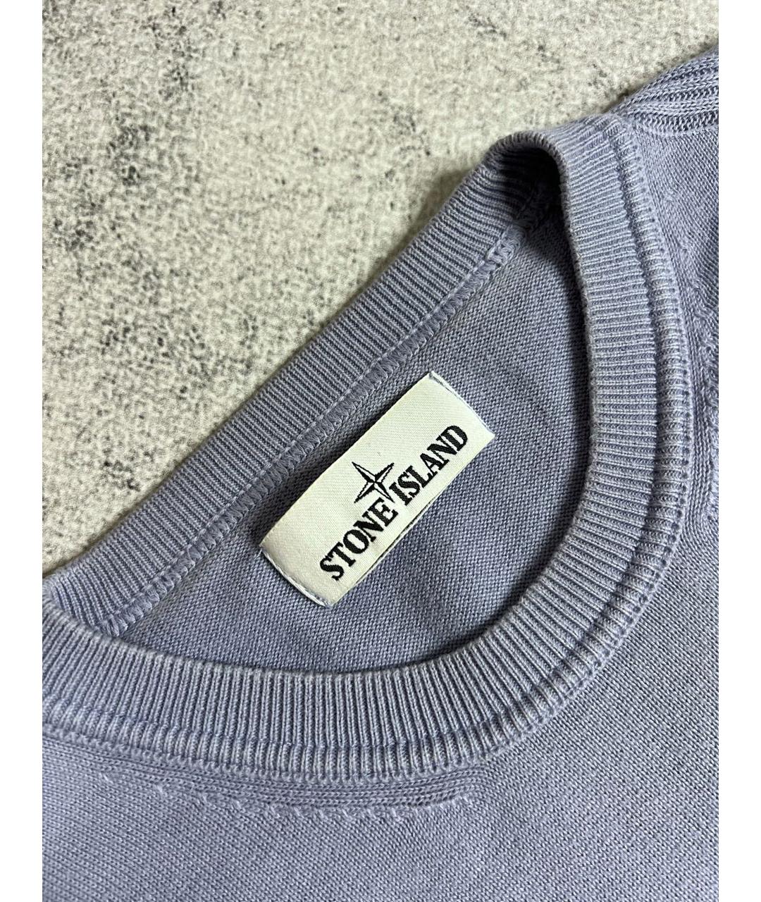 STONE ISLAND Голубой хлопковый джемпер / свитер, фото 4