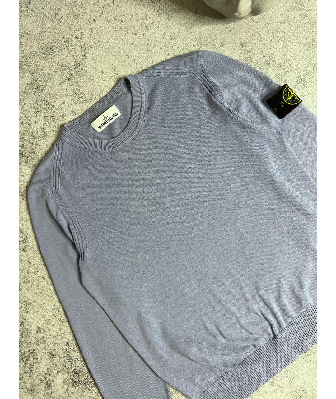 STONE ISLAND Голубой хлопковый джемпер / свитер, фото 2