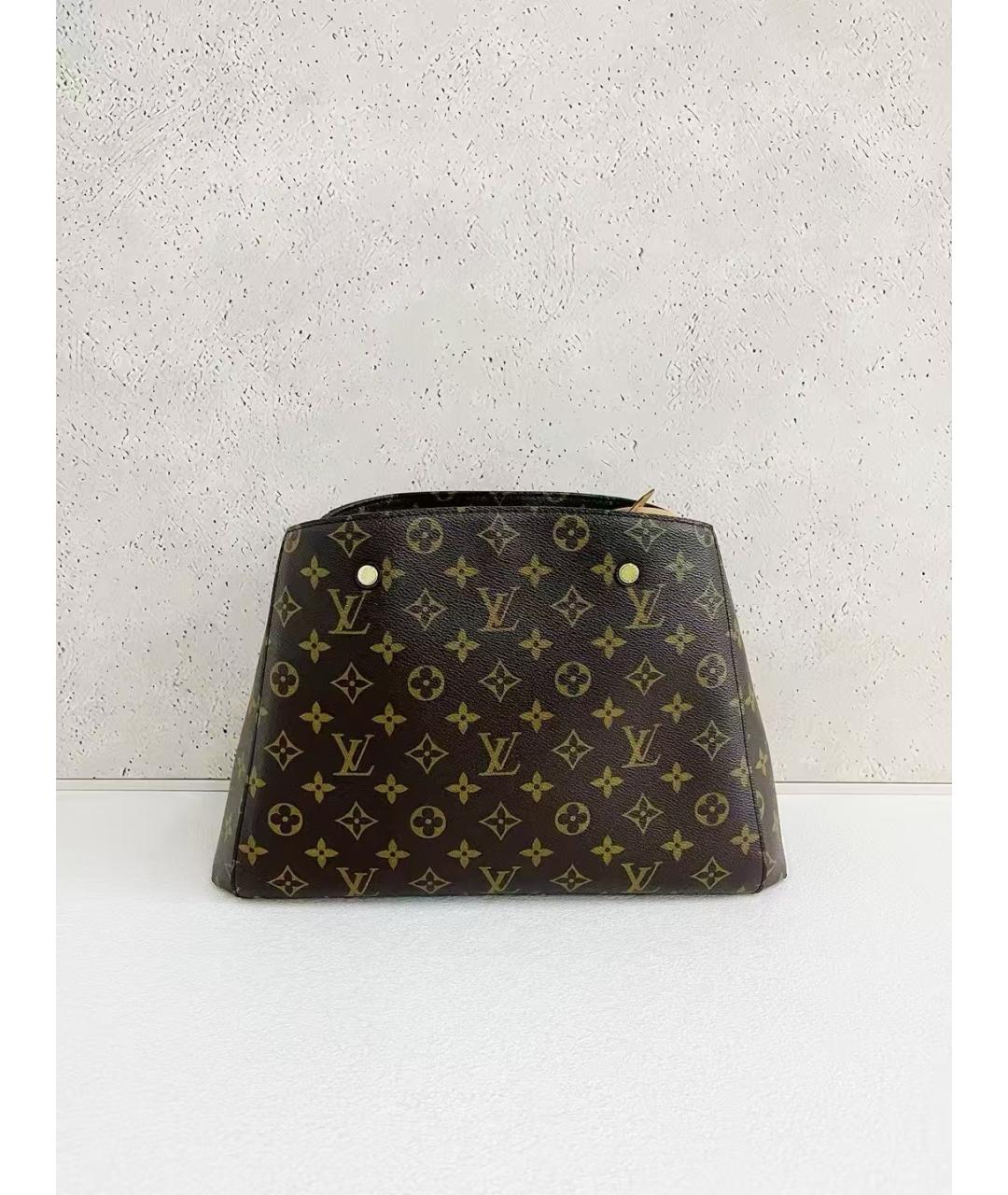 LOUIS VUITTON Коричневая кожаная сумка с короткими ручками, фото 2