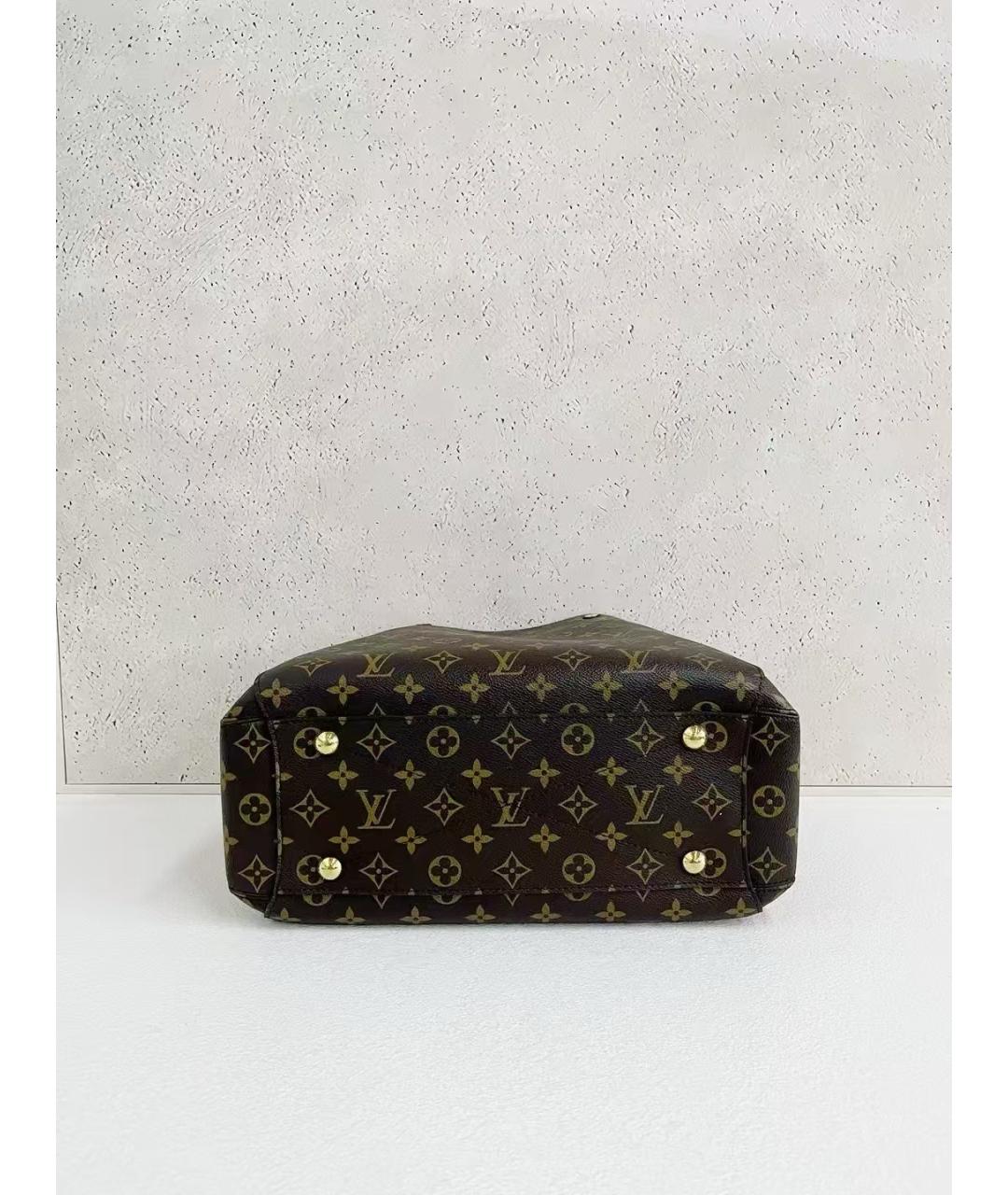 LOUIS VUITTON Коричневая кожаная сумка с короткими ручками, фото 5