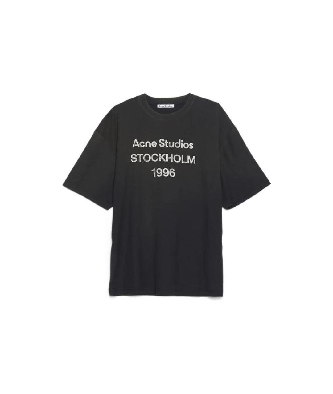 ACNE STUDIOS Черная хлопковая футболка, фото 2
