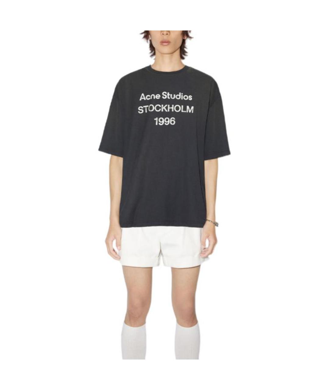 ACNE STUDIOS Черная хлопковая футболка, фото 1