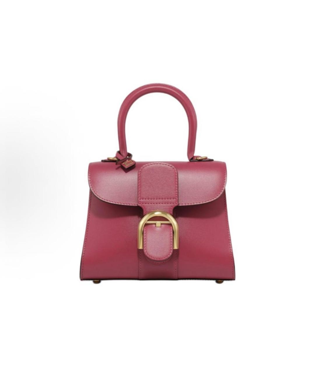 DELVAUX Фуксия кожаная сумка с короткими ручками, фото 8