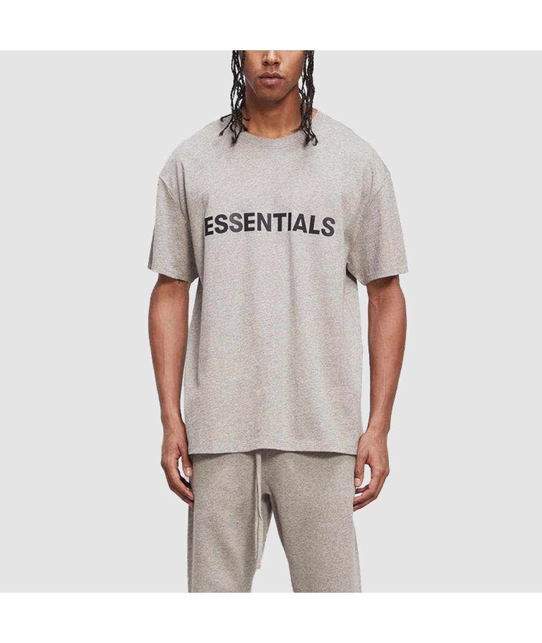 FEAR OF GOD ESSENTIALS Серая хлопковая футболка, фото 2