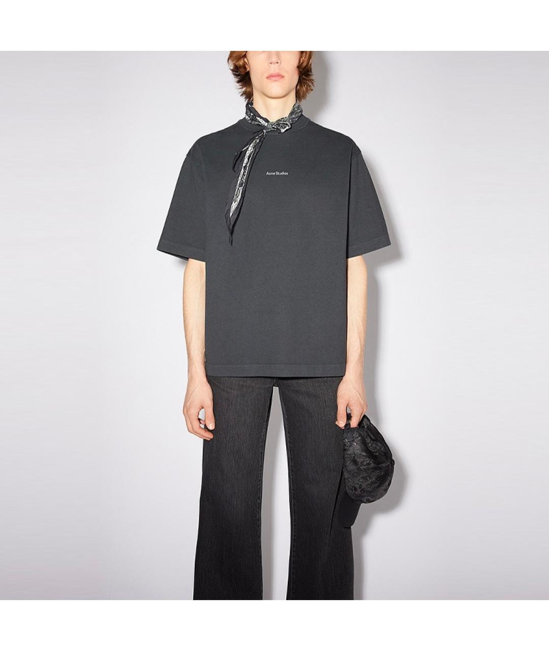 ACNE STUDIOS Черная хлопковая футболка, фото 2