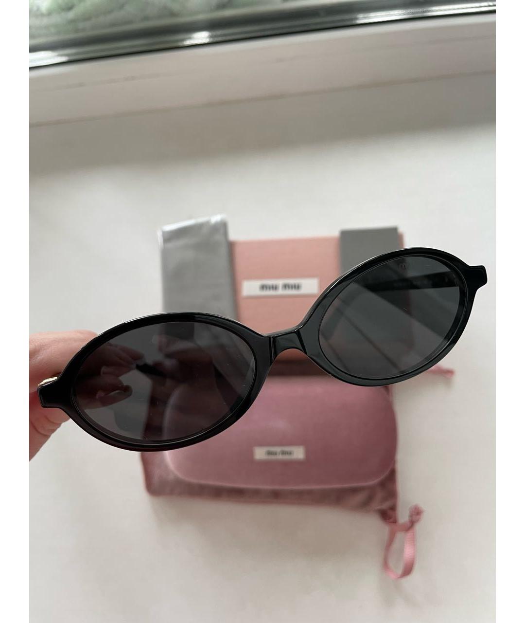 MIU MIU Черные пластиковые солнцезащитные очки, фото 5