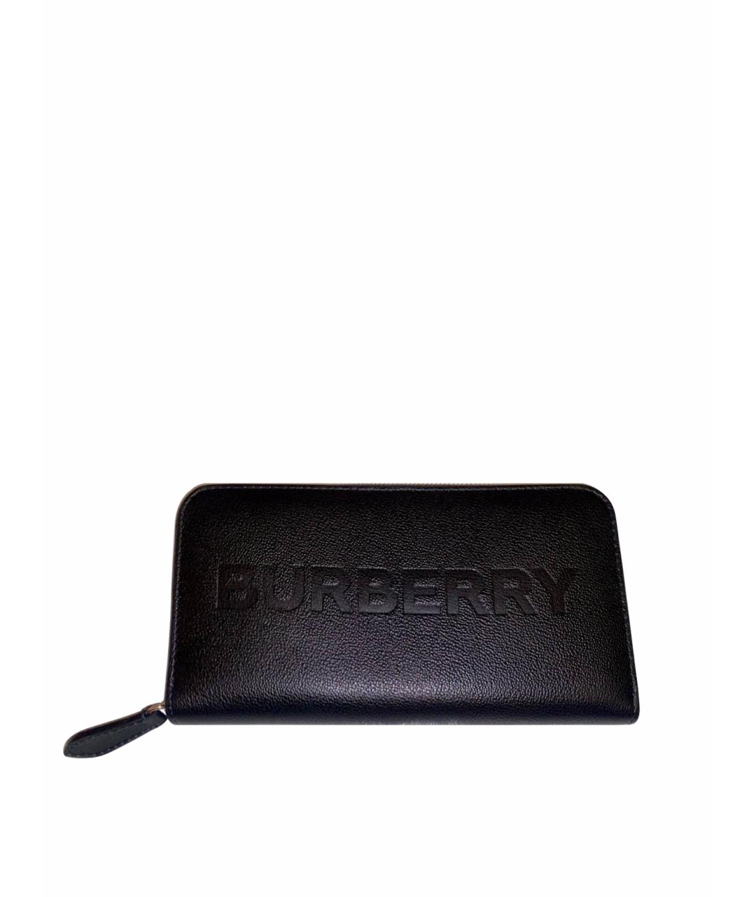 BURBERRY Черный кожаный кошелек, фото 1