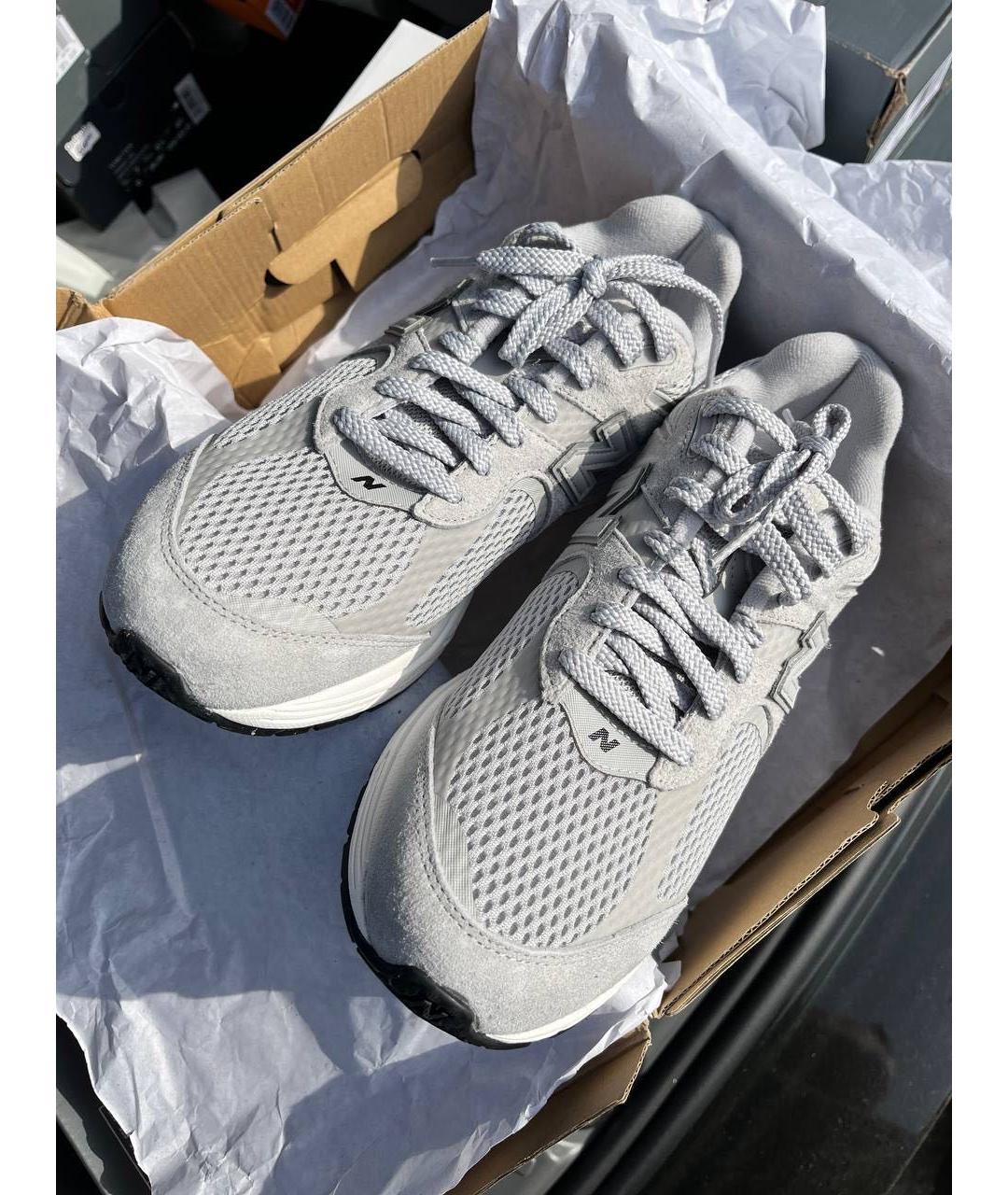 NEW BALANCE Серые замшевые низкие кроссовки / кеды, фото 3