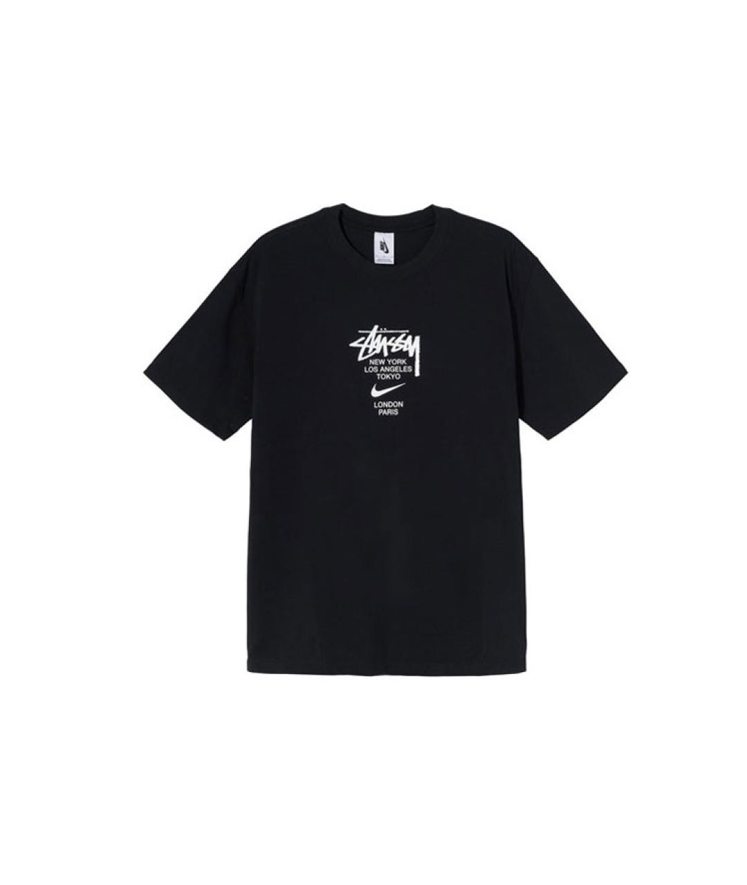 STUSSY Черная хлопковая футболка, фото 1