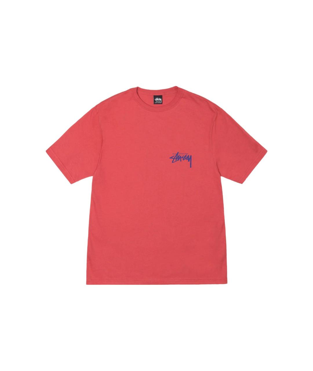 STUSSY Красная хлопковая футболка, фото 1