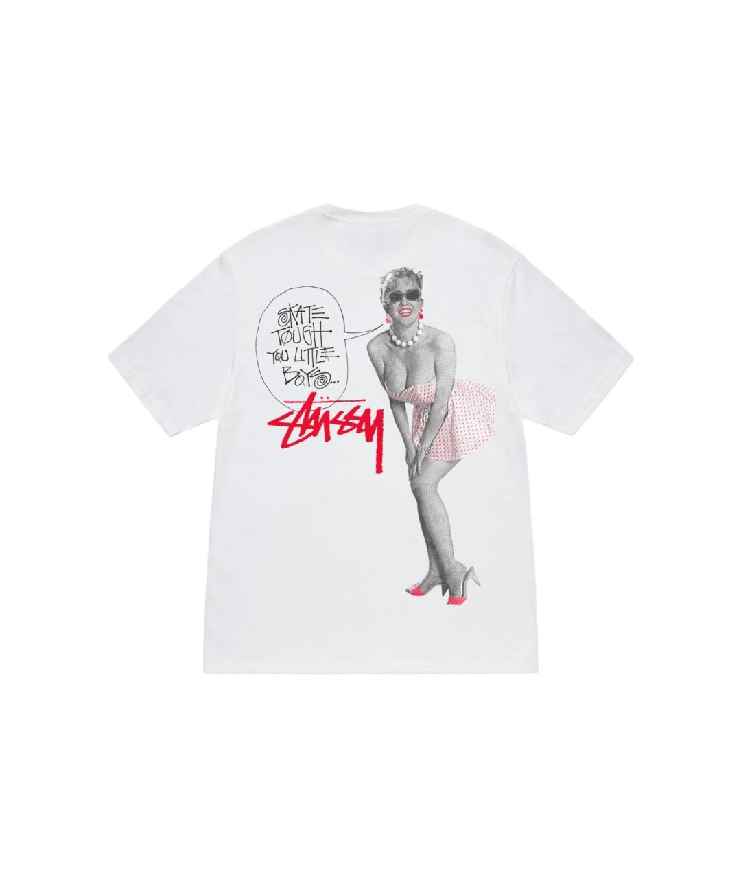 STUSSY Белая хлопковая футболка, фото 2