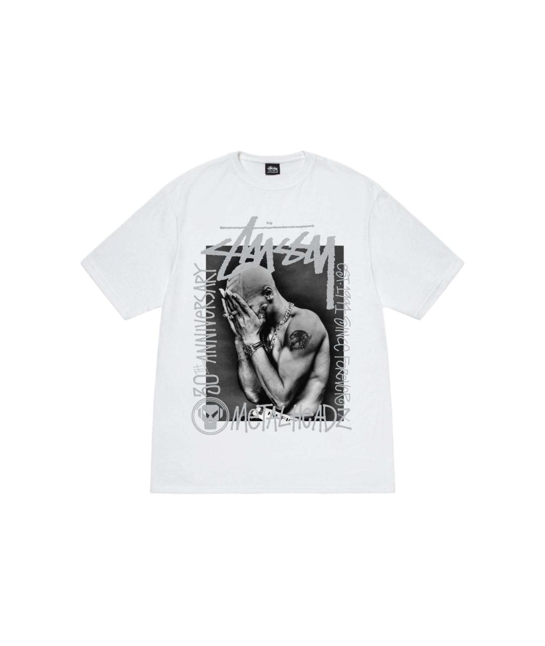 STUSSY Белая хлопковая футболка, фото 1