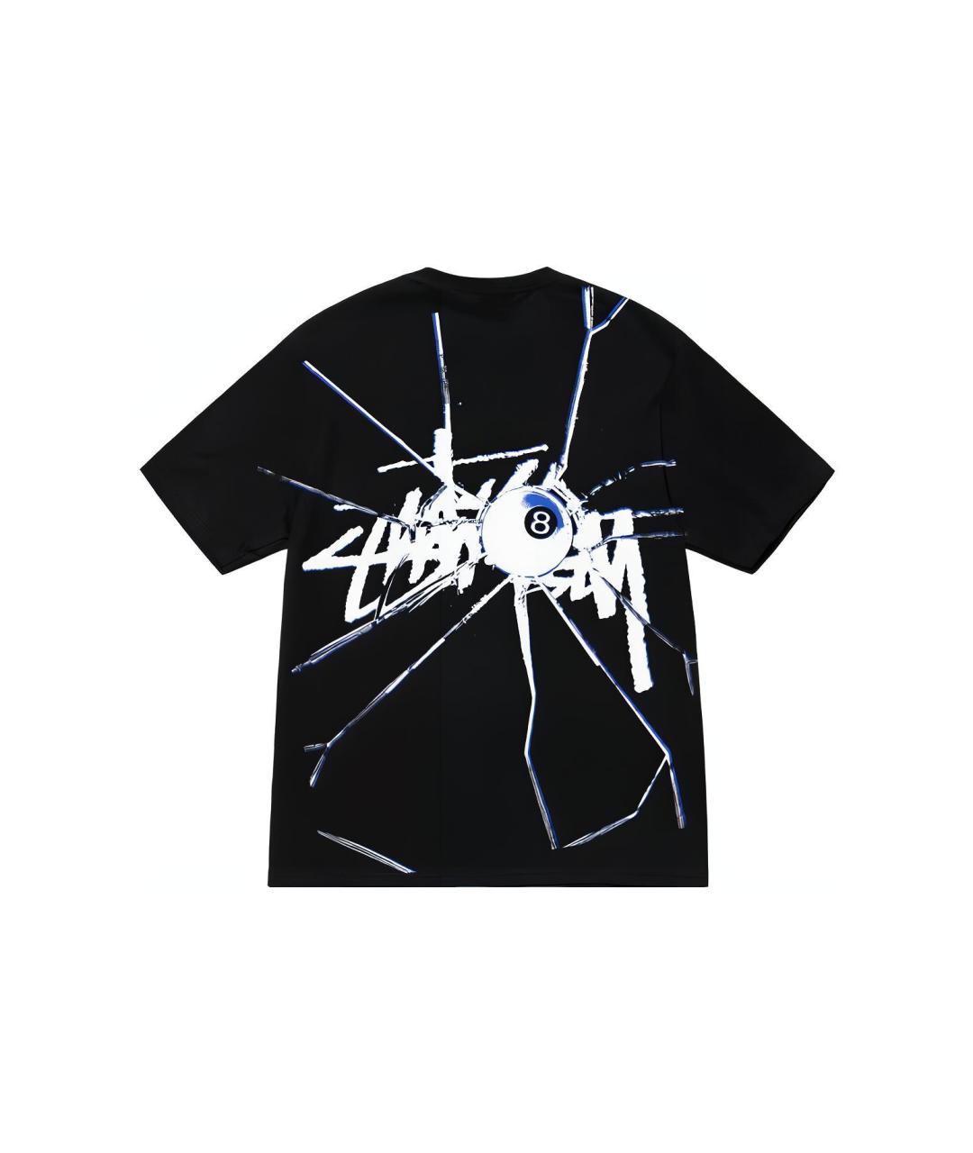 STUSSY Черная хлопковая футболка, фото 2